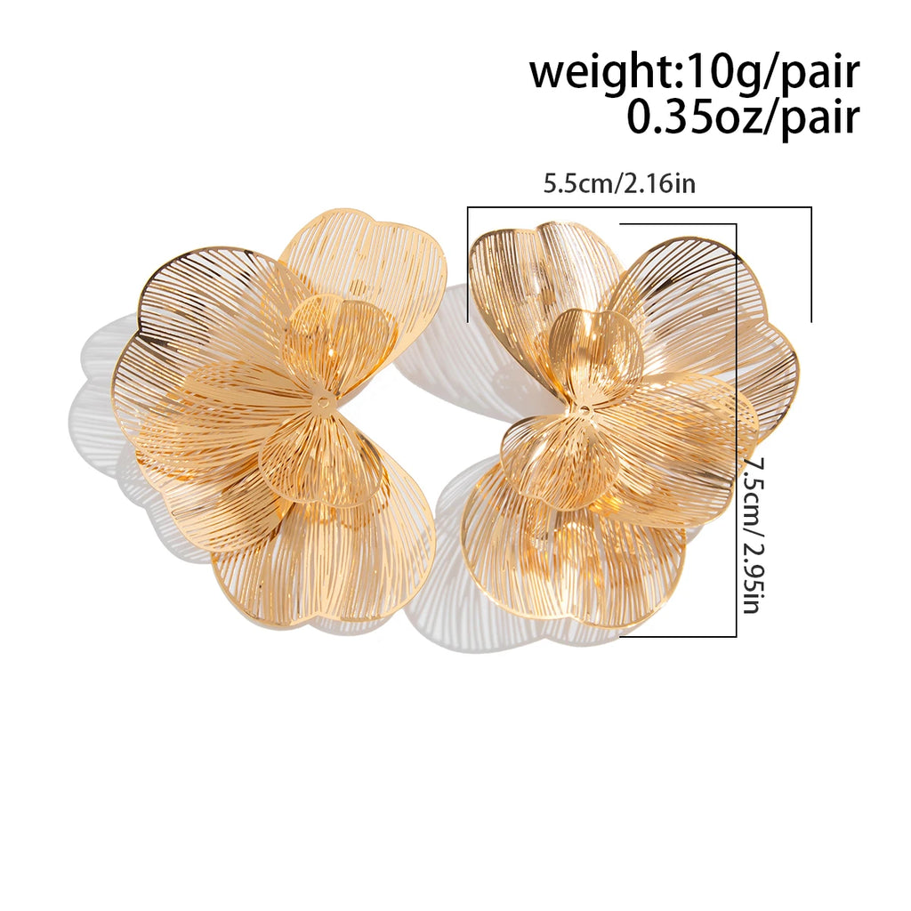 Elegant Gold Blossom Studs