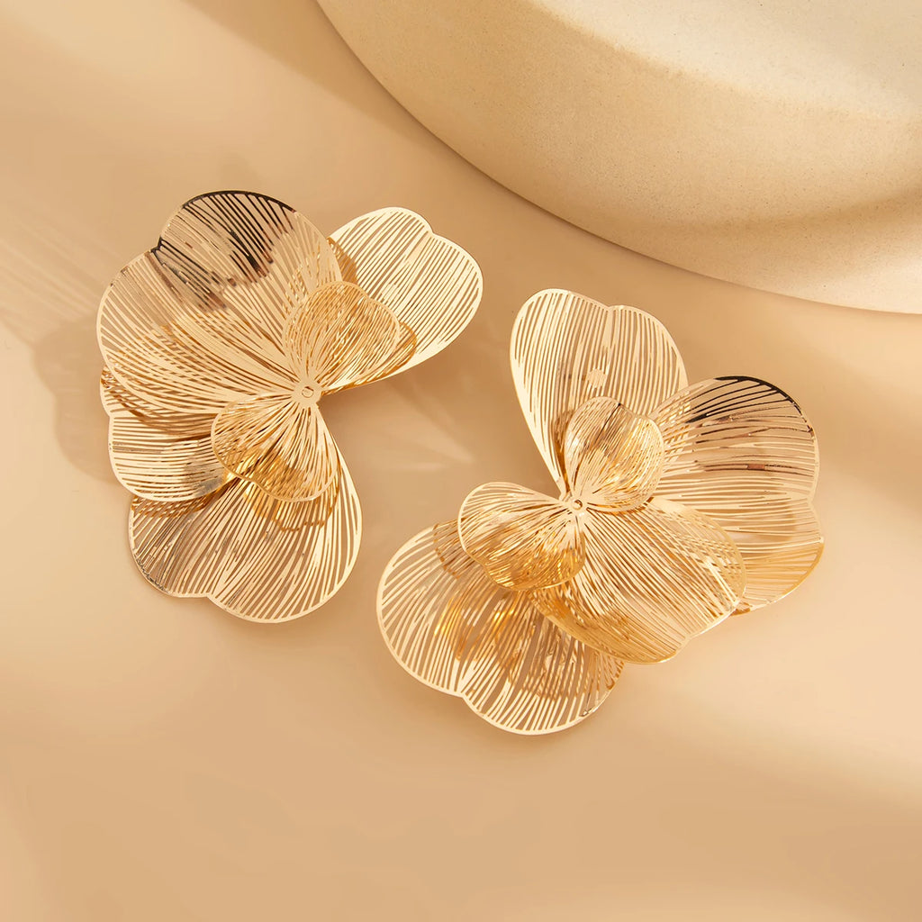 Elegant Gold Blossom Studs