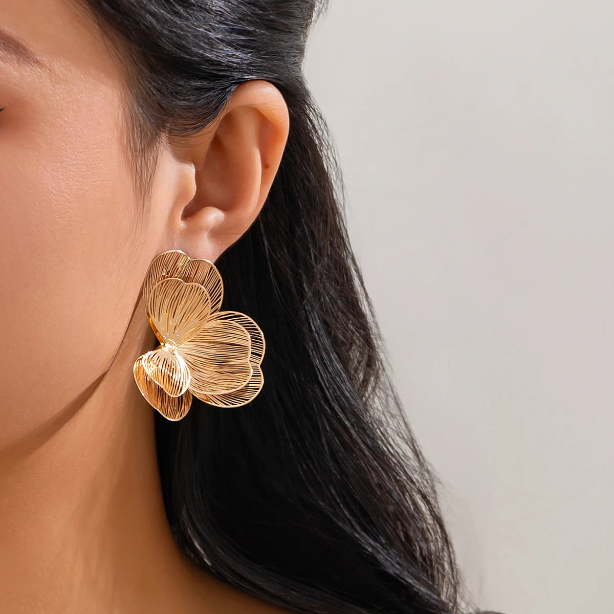 Elegant Gold Blossom Studs